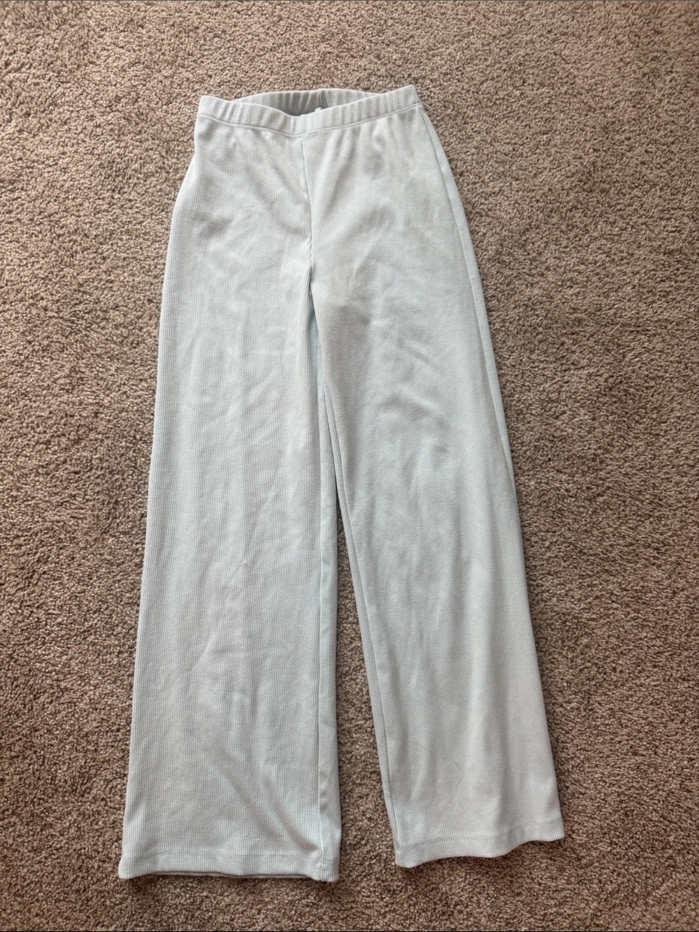 Princess Polly Wide-Leg Knit Pants — Light blue